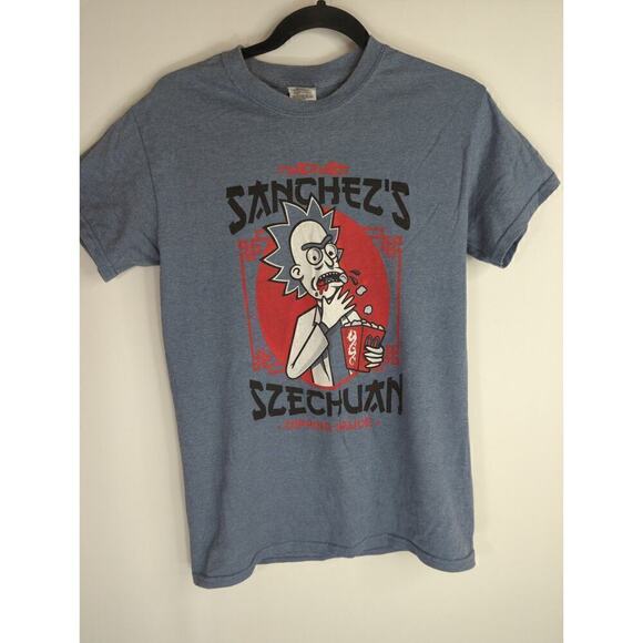 Gildan Men's Sanchez Szechuan Sauce Graphic Short Sleeve T-Shirt Blue Size Small - Picture 1 of 7